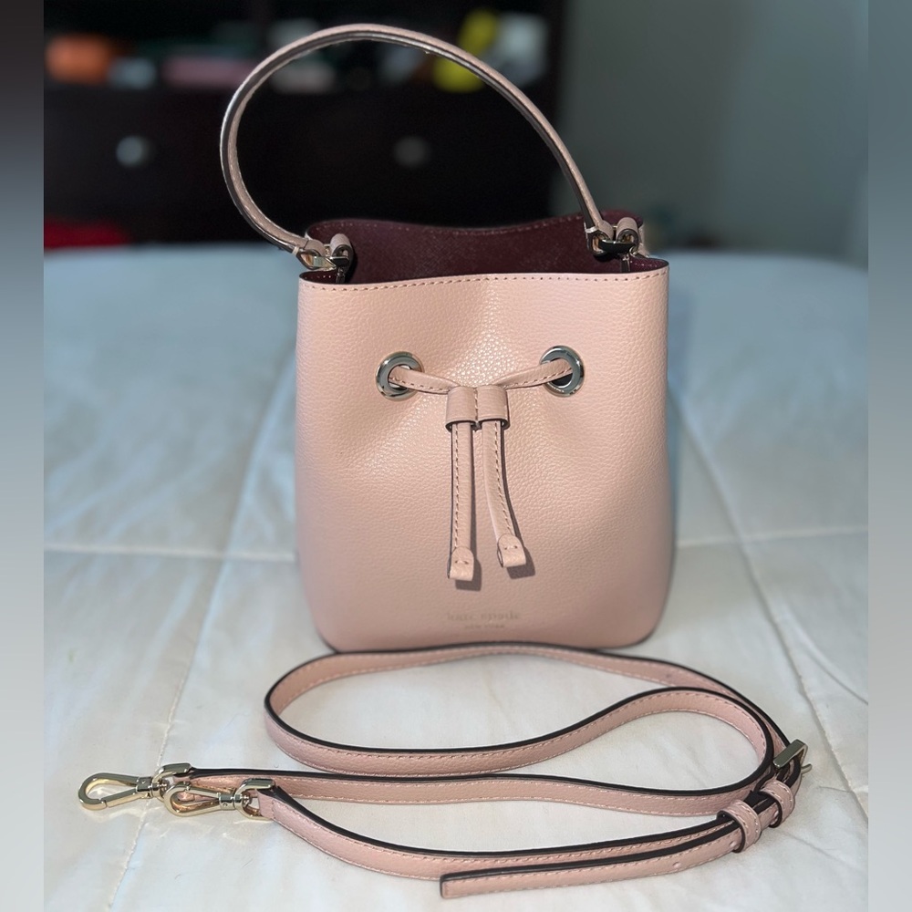 *NWOT* Kate Spade Mini Bucket Bag – Blush Pink Pebbled Leather Crossbody
